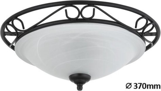 Rabalux - Plafondlamp Athen - D37 E27 | 2x60W - Zwart mat