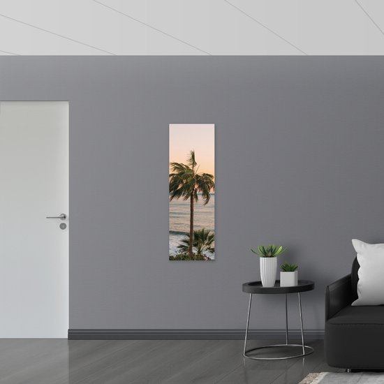 WallClassics - Muursticker - Hauts Palmiers au bord de la mer - 40x120 cm Photo sur Muursticker