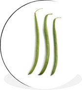 Haricots verts représentés sur fond blanc Cercle mural aluminium ⌀ 60 cm - impression photo sur cercle mural / cercle vivant / cercle de jardin (décoration murale)