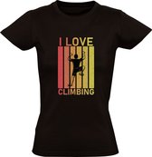 I Love Climbing Dames T-shirt - klimmen - boulderen - muurklimmen - wandklimmen - bergbeklimmen - grotklimmen - indoor - sport