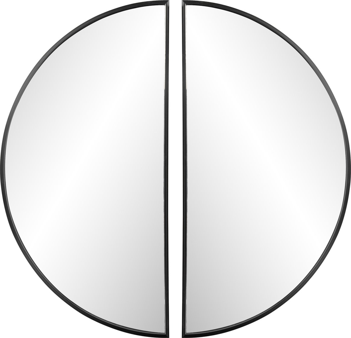 MLK - Half ronde spiegel set van 2 stuks ca. 30x60 cm - Zwart | bol.com