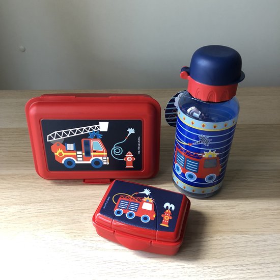 Boîte à lunch des Pompiers avec gourde / gobelet et mini boîte à collations  - série... | bol.com