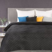 Oneiro’s luxe MILO Beddensprei Zwart - 170x210 cm – bedsprei 2 persoons - beige – beddengoed – slaapkamer – spreien – dekens – wonen – slapen