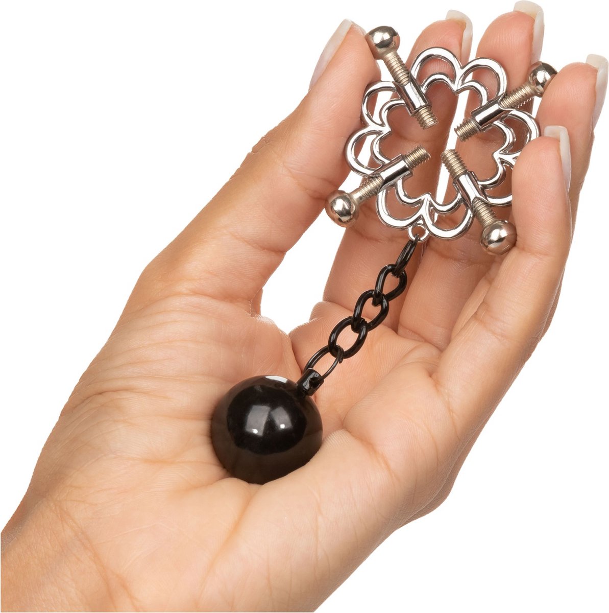 Goedkoopste CalExotics - 4-Point Weighted Nipple Press - Bondage / SM Nipple clamps Metaal