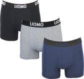 UOMO 3-Pack heren boxershorts assorti - maat M