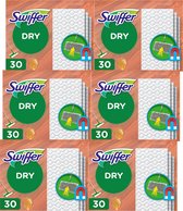 Swiffer Floor Cleaner - Lingettes sèches pour parquet - Recharges - Pack économique 6 x 30 pièces