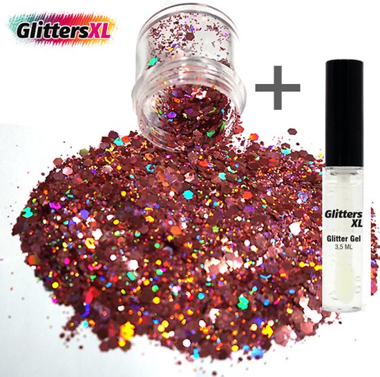 Spijsverteringsorgaan Lil Vaderlijk GlittersXL - Chunky Glitters (Roségoud) + Glitter Huid Lijm [Volume 8g -  Festival... | bol.com