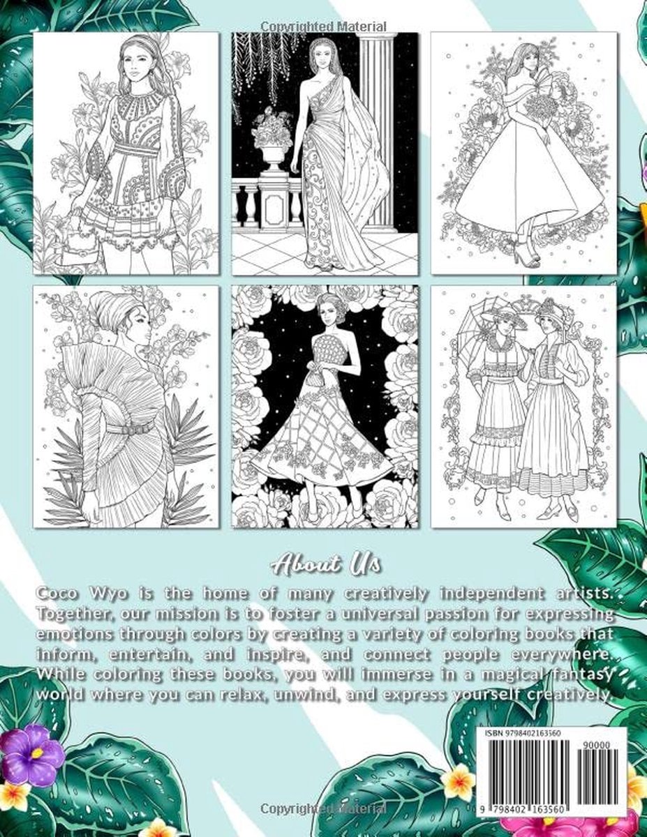 Dresses Coloring Book - Beaties Collections Coco Wyo - Kleurboek voor ...