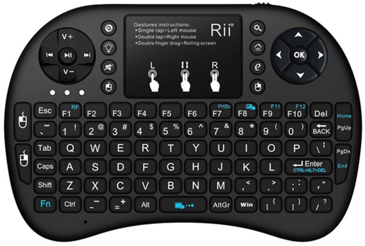 Rii i8+ Bluetooth QWERTY Zwart toetsenbord