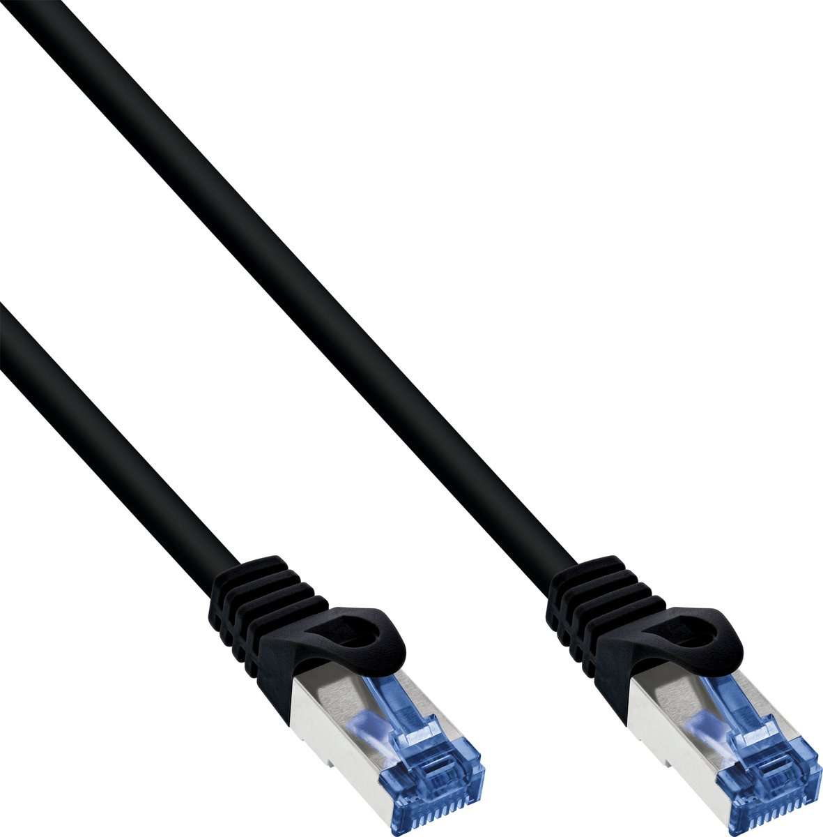 S/FTP CAT6a 10 Gigabit outdoor netwerkkabel met PE mantel / zwart - 0,50 meter