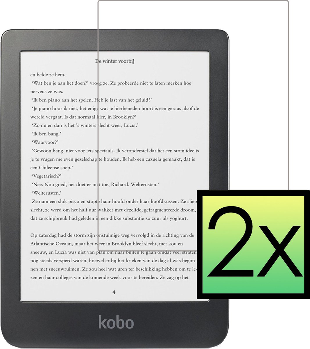 Kobo Libra 2 Protecteur d'écran Protégez le protecteur d'écran en Glas - 2x