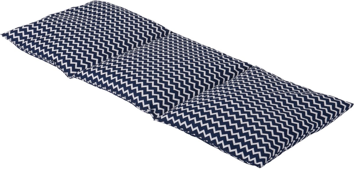 Goedkoopste Kersenpitkussen Langwerpig Cervico - 50 x 20cm - Blauw met Witte Golven