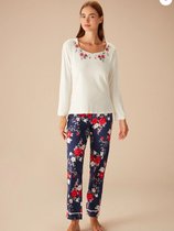Suwen- Dames Pyjama Set - Homewear -Satijn Maat XXL