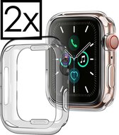 Hoes Geschikt voor Apple Watch Series 8 41mm Siliconen Case - Hoesje Geschikt voor Apple Watch Series 8 41mm Hoesje Cover Case - Transparant - 2x