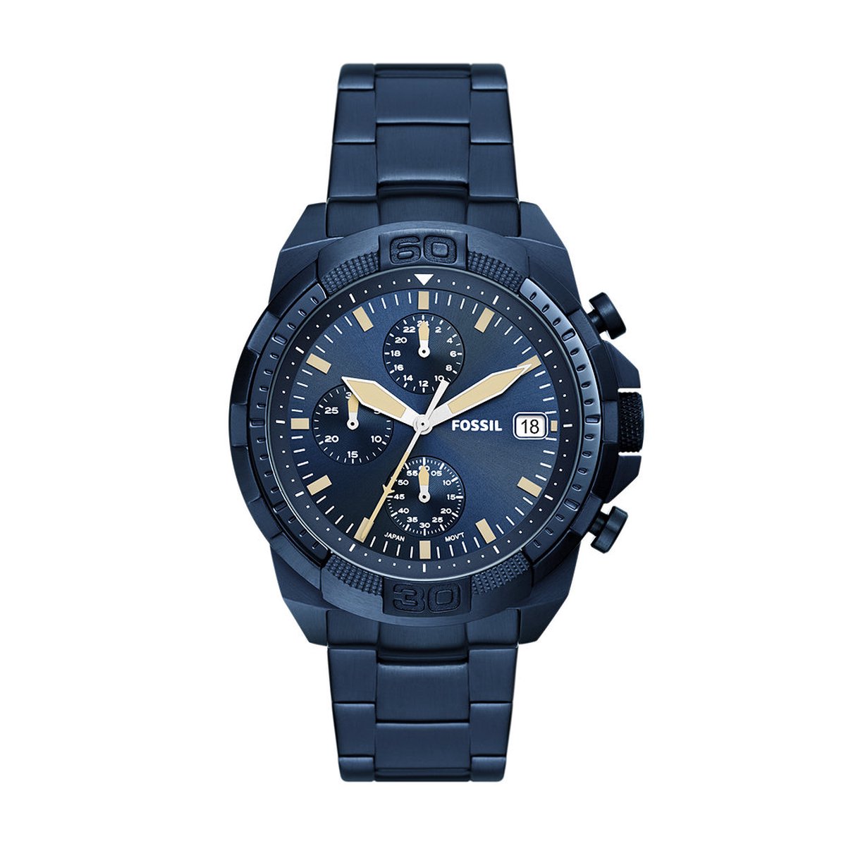Fossil Bronson FS5916 Herenhorloge 44 mm - Blauw