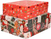 6x Rouleaux de papier d'emballage de Noël /papier cadeau imprimé 250 x 70 cm