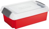 Sunware - opslagbox - 30 liter rood - 59 x 39 x 17 cm - extra hoge deksel