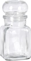 Set van 4x kruidenpotjes/voorraadpotjes - glas - transparant - 150 ml