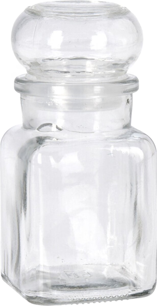 Set van 4x kruidenpotjes/voorraadpotjes - glas - transparant - 150 ml