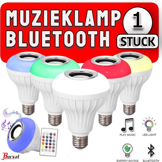 Borvat® | Bluetooth speaker led lamp met RGB kleuren + afstandsbediening