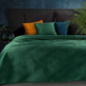 Oneiro’s luxe RIA Type 5 Beddensprei Groen - 170x210 cm – bedsprei 2 persoons - beige – beddengoed – slaapkamer – spreien – dekens – wonen – slapen