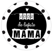 Make up - Zakspiegel Spiegeltje 56mm Liefste Mama handtas button zwart wit