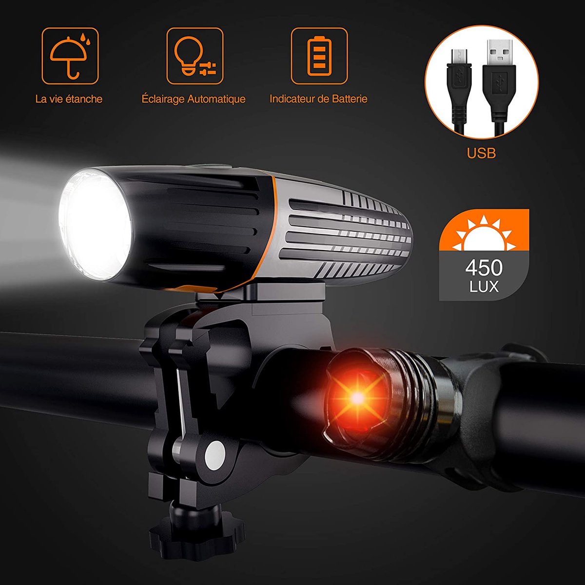 Fietslamp – fiets verlichting – duurzaam – waterbesteding - Bicycle light  - waterproo