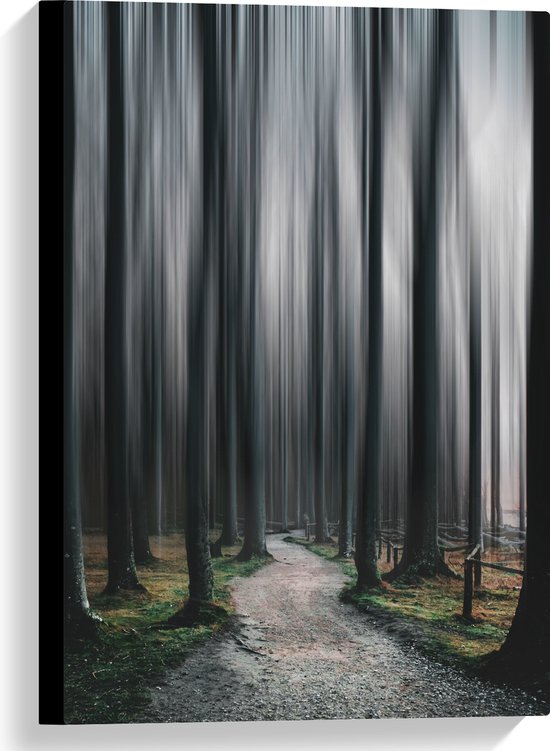 WallClassics - Canvas  - Hele Hoge Abstracte Bomen - 40x60 cm Foto op Canvas Schilderij (Wanddecoratie op Canvas)