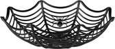 Halloween Snoepschaal met spinnenweb motief - Zwart - Kunststof - Ø 25 x h 5 cm - Halloween - Trick Or Treat - Oktober - Eng - Feestdagen - Snoep - Schaal - Mand