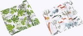 2 stuks - Hydrofiele Doeken XL 120x120 cm - Inbakerdoek Baby - Safari Jungle Groene Bladeren