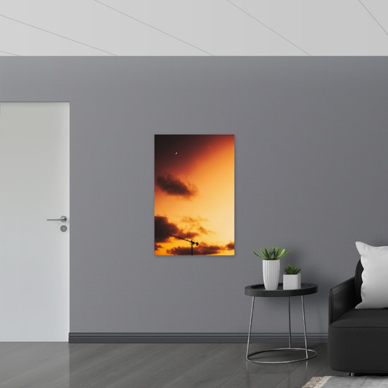 WallClassics - Drapeau - Grue à Oranje Lucht - 70 x 105 cm Photo sur drapeau en polyester