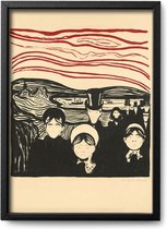 Affiche Edvard Munch – A3 - 30 x 42 cm - Cadre inclus ( Aluminium Zwart )