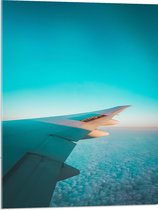 WallClassics - Acrylglas - Witte Vleugel van Vliegtuig boven Schapenwolken - 60x80 cm Foto op Acrylglas (Met Ophangsysteem)