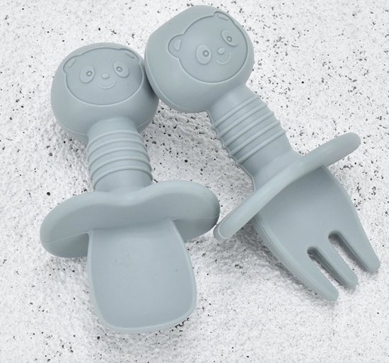 Kinderbestek - Babybestek - Baby - Baby Lepel - Baby Vork - Baby Bestek - Kinder lepel - Kinder Vork- BPA-Vrij - Groen van Merkloos — afbeelding 3