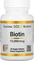 Biotin - 10.000mcg - 90 veggie caps.( Vit.B7 ) - California Gold Nutrition - AANBIEDING per 2