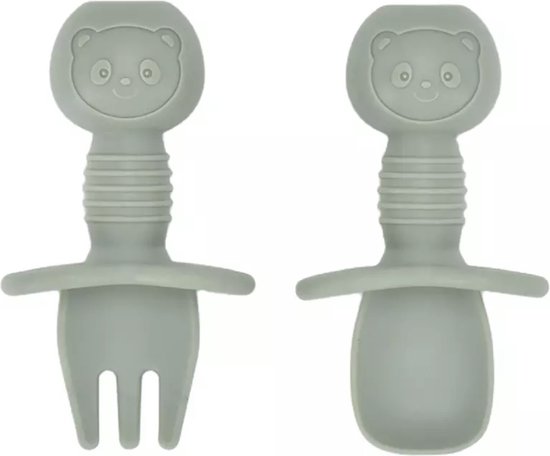 Kinderbestek - Babybestek - Baby - Baby Lepel - Baby Vork - Baby Bestek - Kinder lepel - Kinder Vork- BPA-Vrij - Groen