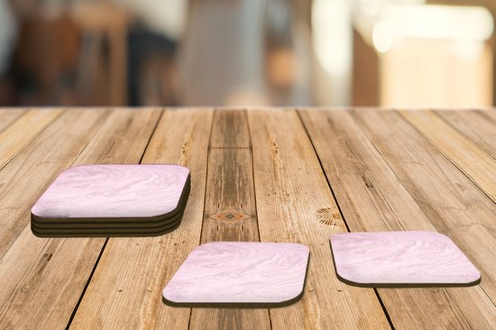 Sous-verres -verres - Marbre - Rose - Motifs - 10x10 cm - 6 pièces