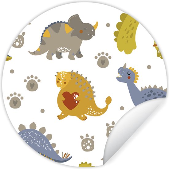 Behangsticker kinderkamer - Dinosaurus - Kinderen - Design - Jongens - Meisjes - Wanddecoratie jongens - Muurdecoratie jongens - 100x100 cm