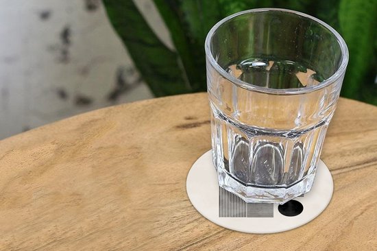 Sous-verres pour verres - Rond - Carré - Minimalisme - Abstrait - 10x10 cm - Sous-verres en verre - 6 pièces