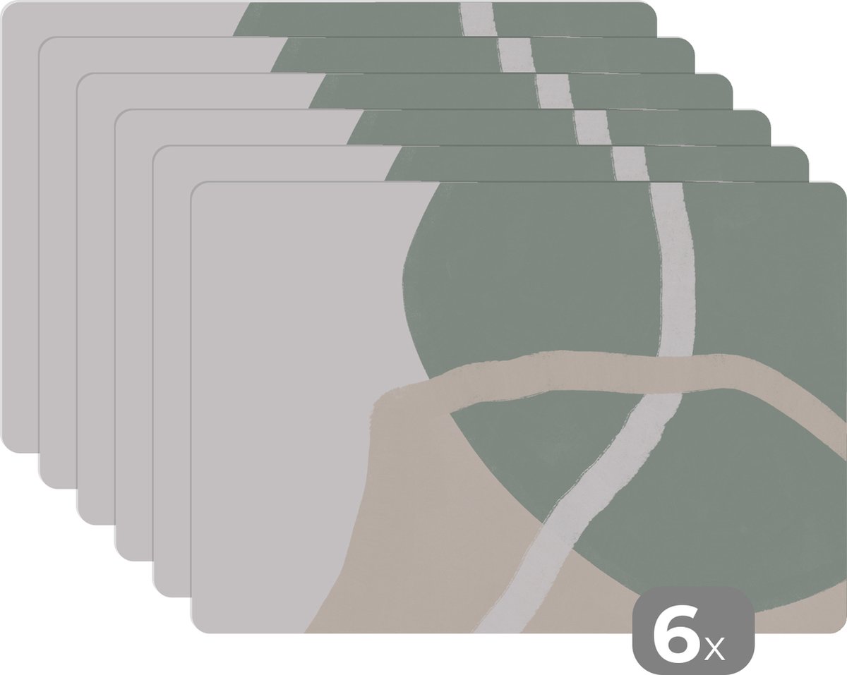 Placemat - Pastel - Minimalisme - Design - Abstract - Placemats - Onderleggers - 45x30 cm - 6 stuks