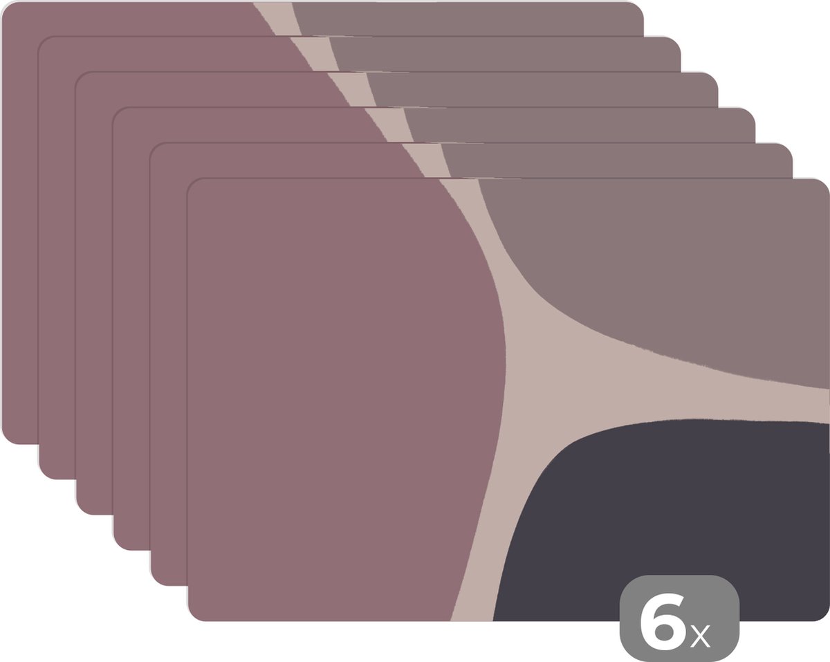 Placemat - Abstract - Pastel - Design - Minimalisme - Tafel - Onderleggers - 45x30 cm - 6 stuks