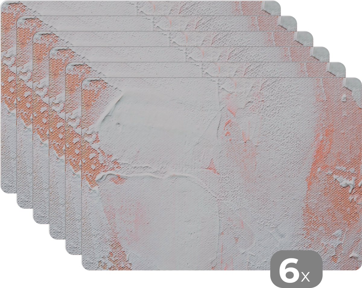 Placemat - Verf - Design - Abstract - Placemats - Onderleggers placemat - 45x30 cm - 6 stuks