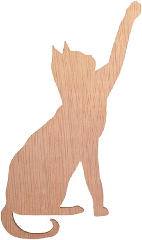 Houten vorm silhouetten van een kat - DIY je eigen kat schilderen - Houtbranden, doe het zelf project