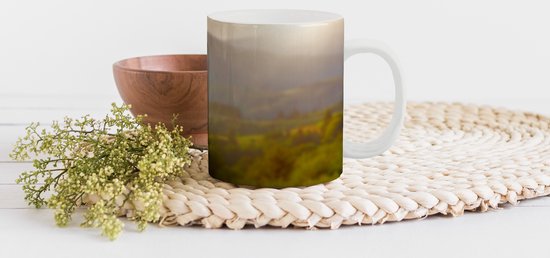 Mug - Tasse à café - Cerf - Berg - Herbe - Coucher de soleil - Animaux - Nature - Tasses - 350 ML - Tasse - Tasses à café - Tasse à thé