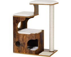 MIRA Home Krabpaal - Kattenkrabpaal Hout - Kattenhuis - Kattenboom - 86 cm - Bruin - Krabpalen voor Katten MIRA Home Krabpaal - Kattenkrabpaal Hout - Kattenhuis - Kattenboom - 86 cm - Bruin - Krabpalen voor Katten