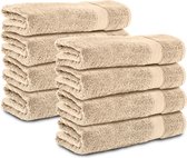Komfortec 8x Handdoek 50x100 - 100% Katoen – Handdoekenset - Zacht - Zandbeige