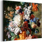 Décoration murale Métal - Aluminium Peinture Industrielle - Art - Maîtres anciens - Bouquet de fleurs dans une urne - 120x90 cm - Dibond - Photo sur aluminium - Décoration murale industrielle - Pour le salon / chambre