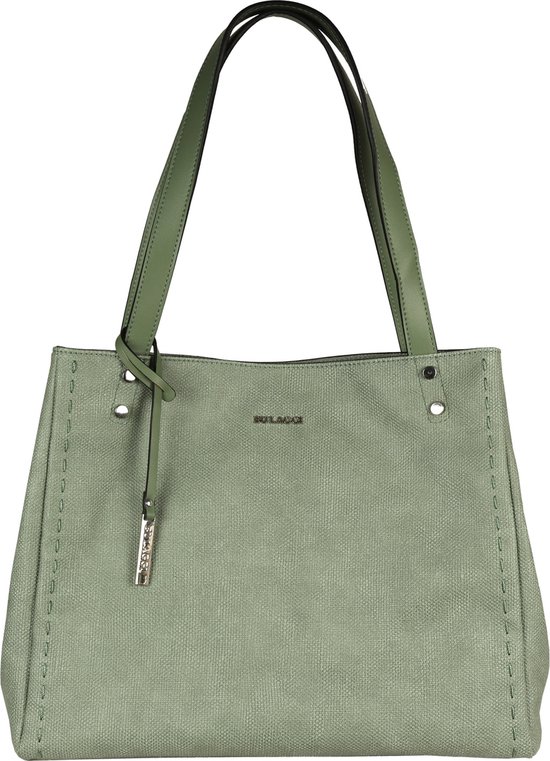 Bulaggi Shopper Gerbera voor Dames / Schoudertas - Khaki groen - vegan leather / Groene handtas met verstelbare schouderband