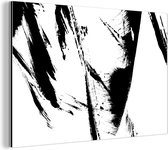 Wanddecoratie Metaal - Aluminium Schilderij Industrieel - Verf - Zwart - Abstract - 30x20 cm - Dibond - Foto op aluminium - Industriële muurdecoratie - Voor de woonkamer/slaapkamer