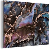 Décoration murale Métal - Peinture Aluminium Industriel - Marbre - Or - Rose - 120x90 cm - Dibond - Photo sur aluminium - Décoration murale industrielle - Pour le salon/chambre